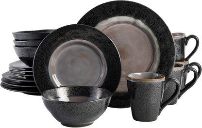 Gibson Dragonstone 16 Pc Dinnerware Set Grey Stoneware, Gray -