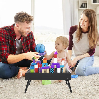 Bed Tray Table Breakfast Food Tray with Folding Legs Serving Tray for Laptop Desk, Sofa,Platters,Tv,Snack,Eating Tray(Black, Medium)