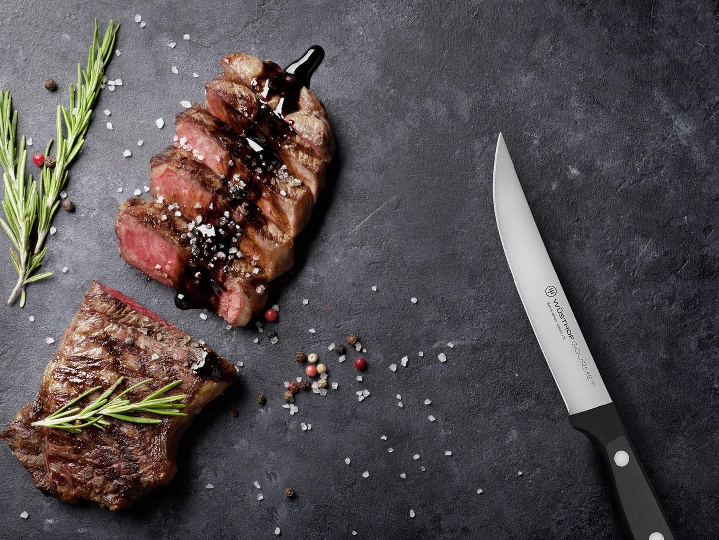 Gourmet 4-Piece Steak Knife Set, Black