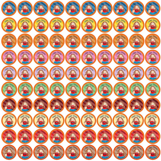 Flavored Coffee Pods Sampler, Compatible with 2.0 K-Cup Brewers, Single Serve Assorted Variety Pack, 100 Count