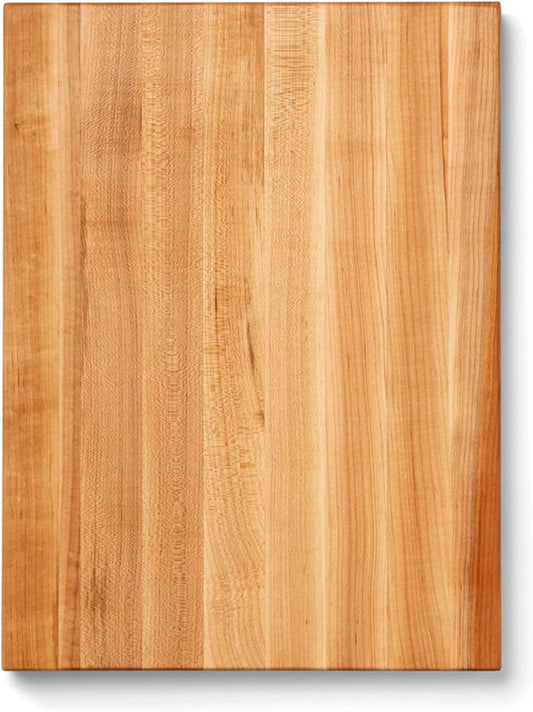 R-Board Series Rectangular Wooden Maple Cutting Board 20”X15” – 1.5” Thick, 12-Lb Reversible Butcher Block with Edge-Grain & Finger Grips – Made in the USA