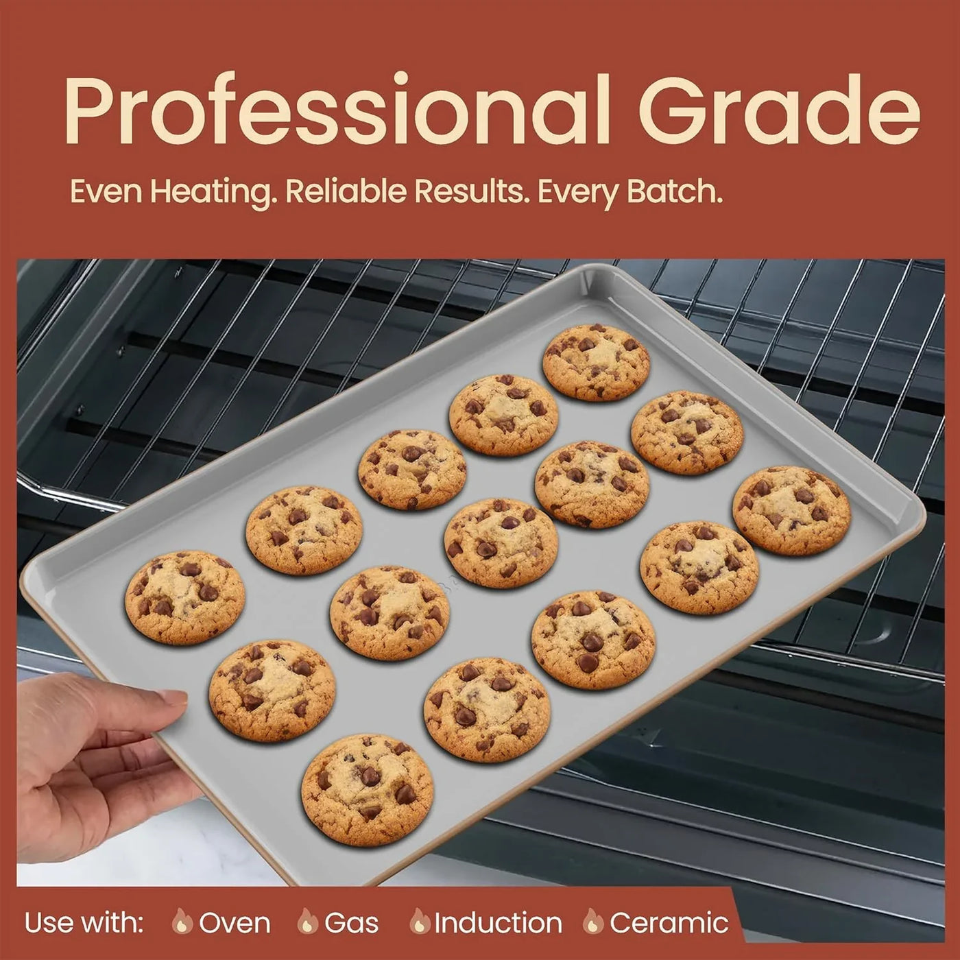Bakken 8-Piece Stackable Bakeware Set - Ceramic Non-Stick Coating, Baking Sheets, Assorted Baking Pans, PTFE, PFOA & PFOS Free - Healthy Baking, Ergonomic Handles, Cooling Rack, Non-Toxic, Oven-Safe