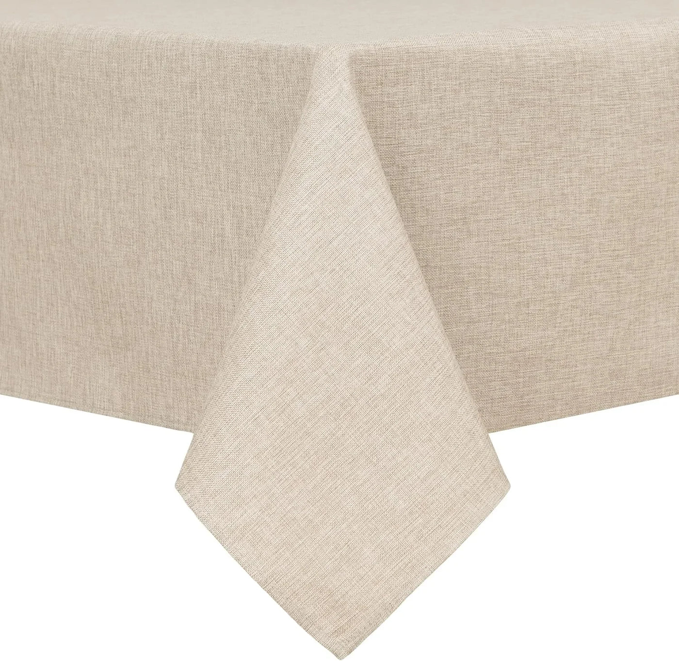 Faux Linen Polyester Rectangle Tablecloth - Wrinkle and Stain Resistant Washable Table Cloth for Kitchen Dining Room Holiday Table Cover for Party Dinner, Beige, 54 X 80 Inch