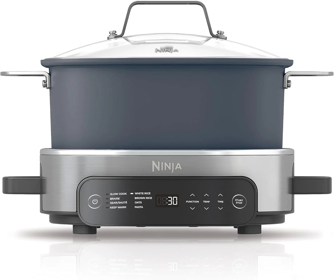 MC1101 Foodi Everyday Possible Cooker Pro, 8-In-1 Versatility, One-Pot Faster Cooking Replaces 10 Tools, Family-Sized Capacity with Adjustable Temp Control, 6.5 Quarts, Midnight Blue