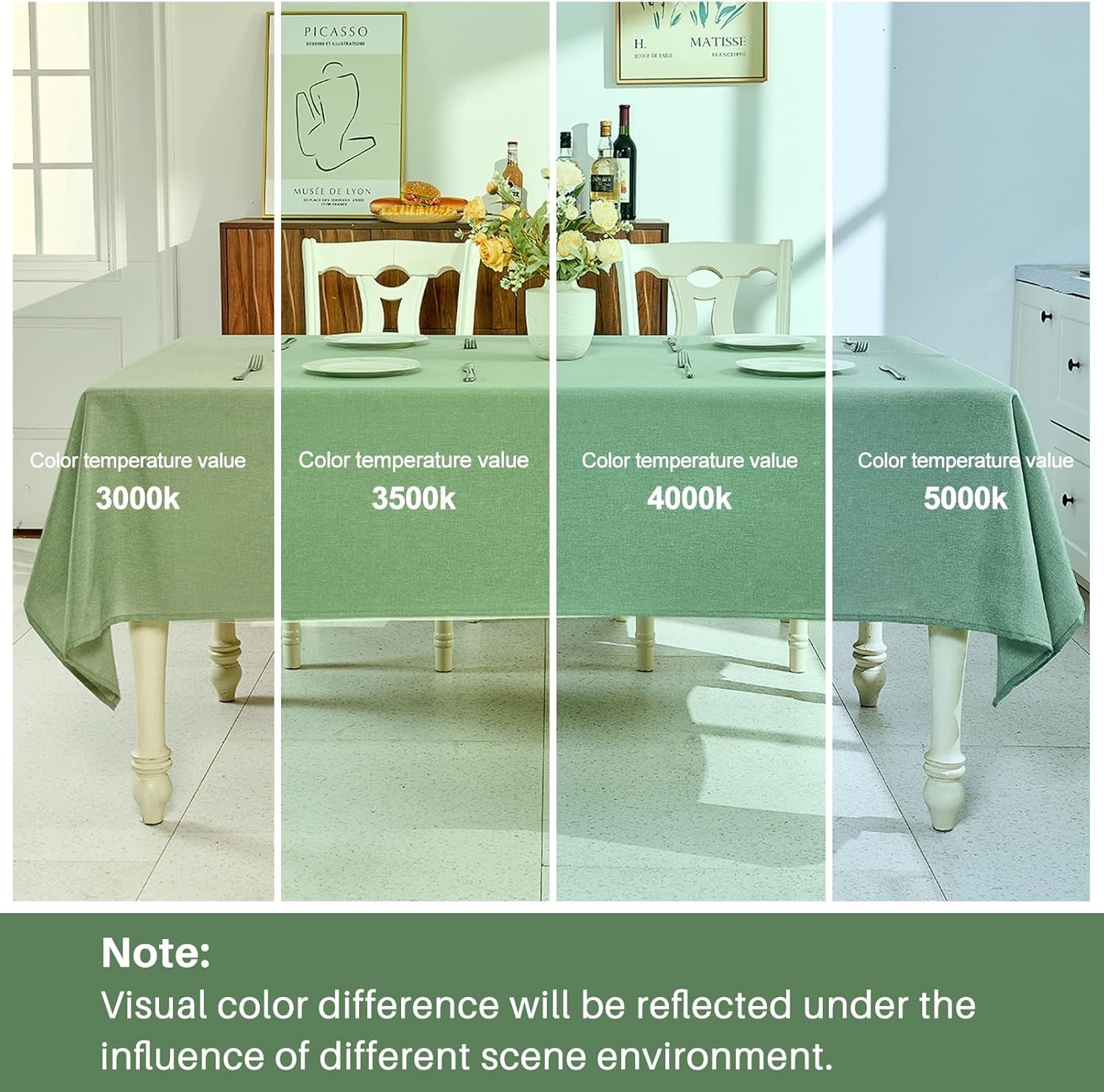 Textured Linen Table Cloth for Rectangle Tables - Sage Green Tablecloths Rectangular Waterproof Wrinkle Free Wipeable Dining Table Cover for Spring Easter Decor Wedding Birthday, 52 X 70 Inch