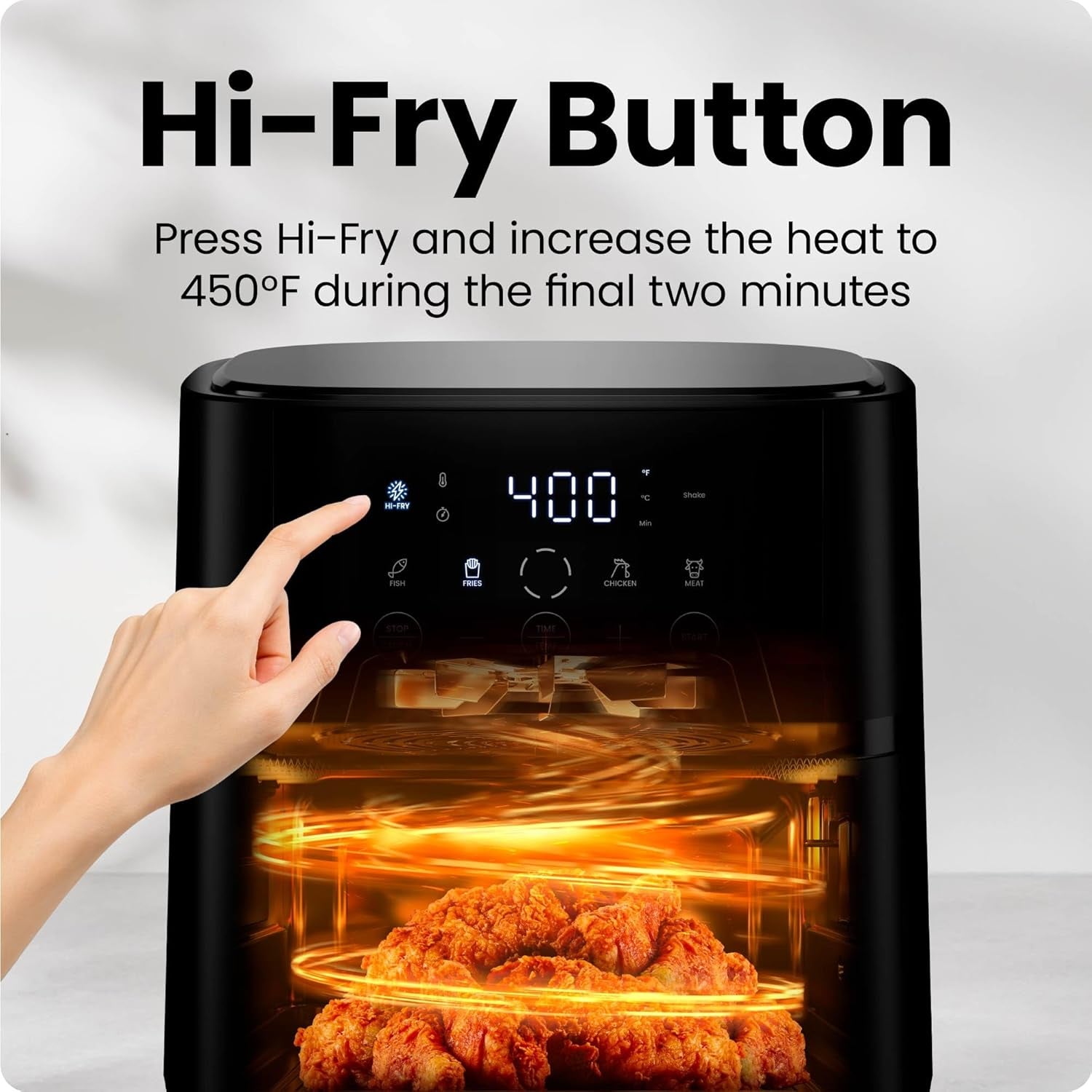 Air Fryer – 4 QT Compact Airfryer for Quick & Easy Meals in Minutes, Features Hi-Fry Technology for Extra Crisp, Touchscreen Controls with 4 Presets, Nonstick & Dishwasher Safe Basket - Black