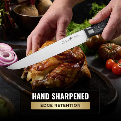 5-Piece Chef Knife Set – Ultra Sharp Japanese Kitchen Knives, High Carbon Stainless Steel Blades, Full Tang Pakkawood Handles – Shinobi Series