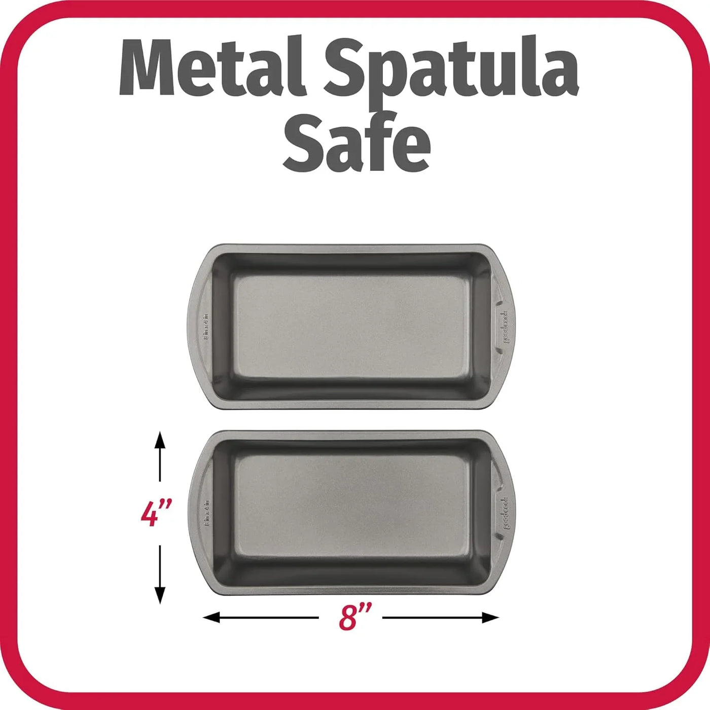 Nonstick Loaf Pan 8 X 4-Inch Heavy-Duty Steel Bakeware with Easy-Clean Non-Stick Coating, Oven & Dishwasher Safe Pan for Meatloaf Breads Lasagnas Casseroles & More, Set of 2, Gray