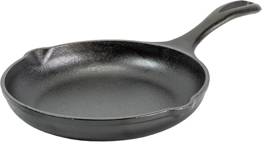 8" Cast Iron Skillet - Chef Collection - Perfect Sear - Ergonomic Handles - Superior Heat Retention - Cast Iron Cookware & Skillet