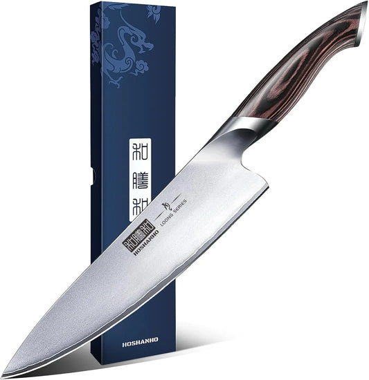 Kitchen Knife in Japanese High Carbon Steel, Professional High-Class Chef'S Knife 8 Inch, Non-Slip Ultra Sharp Cooking Knives with Ergonomic Handle