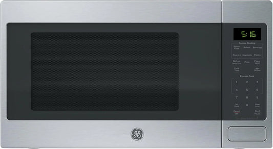 Countertop Microwave Oven, 1,150-Watt Capacity, 1.6 Cubic Ft., 8 Auto Setting Cooking Settings, Child-Lock Technology, Kitchen Essentials for the Countertop, Dorm Room or Apartment, Stainless Steel