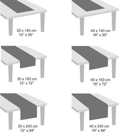 Table Runner, Vinyl Table Runner Indoor 55 Inch Long Arbitrarily Cropped Runner for Table Heatproof for Home Party (Light Brown, 12 X 55 Inch)