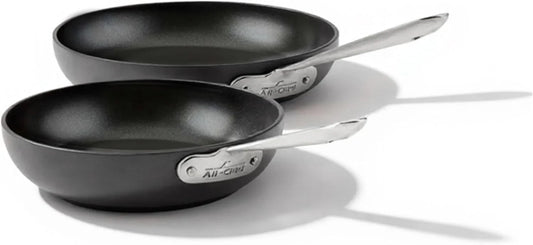 HA1 Hard Anodized Non Stick Fry Pan Set 2 Piece, 8, 10 Inch, Induction, Oven Broiler Safe 500F, Pots and Pans Set, Kitchen Frying Pans, Skillets, Premium Cookware, Home, Dishwasher Safe Black
