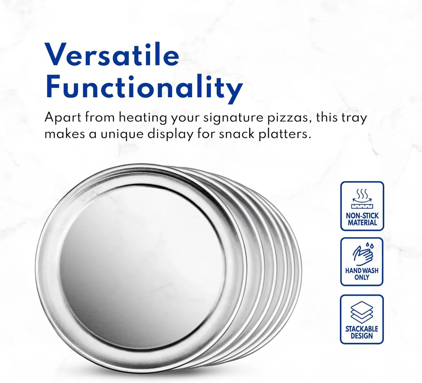536594 Restaurant-Grade Aluminum Pizza Pan, Baking Tray, Coupe Style, 18-Inch