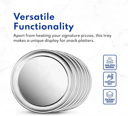 536594 Restaurant-Grade Aluminum Pizza Pan, Baking Tray, Coupe Style, 18-Inch