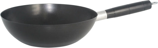 9.5In Carbon Steel Nonstick Wok with Cool Touch Handle, Black