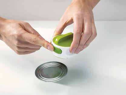 Can-Do Compact Can Opener Easy Twist Release Portable Space-Saving Manual Stainless Steel, Green