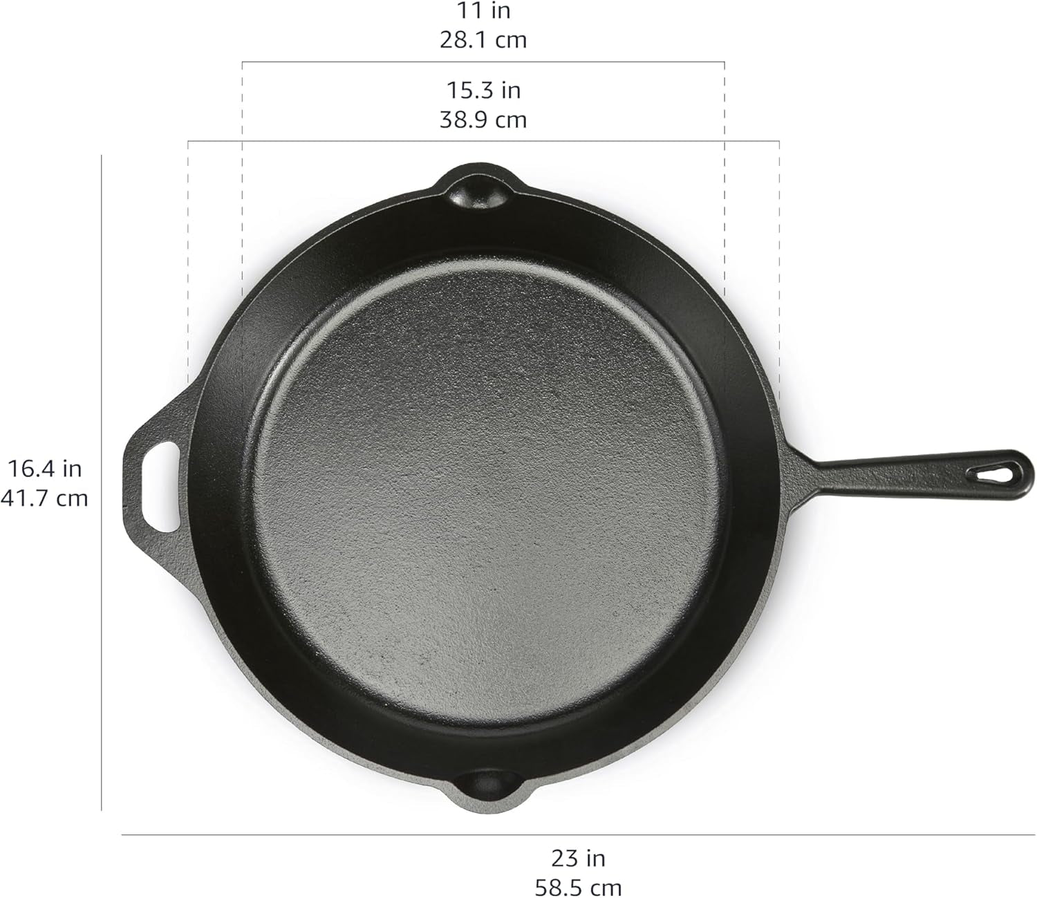 Pre-Seasoned Cast Iron Skillet, Oven Safe, Even Heating, Heat Distribution, Stove Compatible, Heavy-Duty, 15-Inch, Black