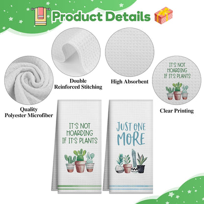 Gifts for Plant Lovers,Easter Plant Lady Mom Gift,Plants Gardening Gift for Women Gardener Teacher,Funny Best Friend Birthday Housewarming New Home Gifts,Cute Kitchen Hand Towels Dish Cloths Set Decor