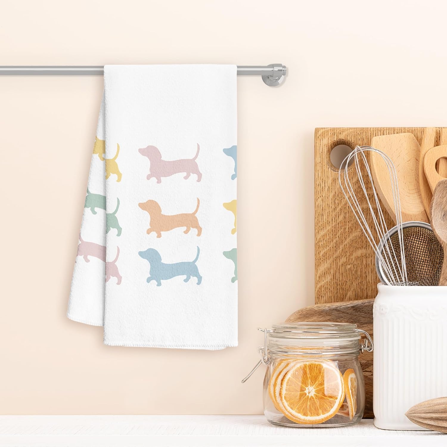 Wiener Dog Kitchen Hand Towels - Dachshund Tea Towels, Decor and Gifts for Women, Dog Mom - 1624 Inches