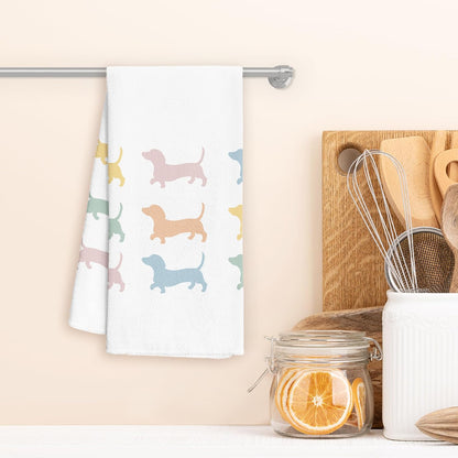 Wiener Dog Kitchen Hand Towels - Dachshund Tea Towels, Decor and Gifts for Women, Dog Mom - 1624 Inches