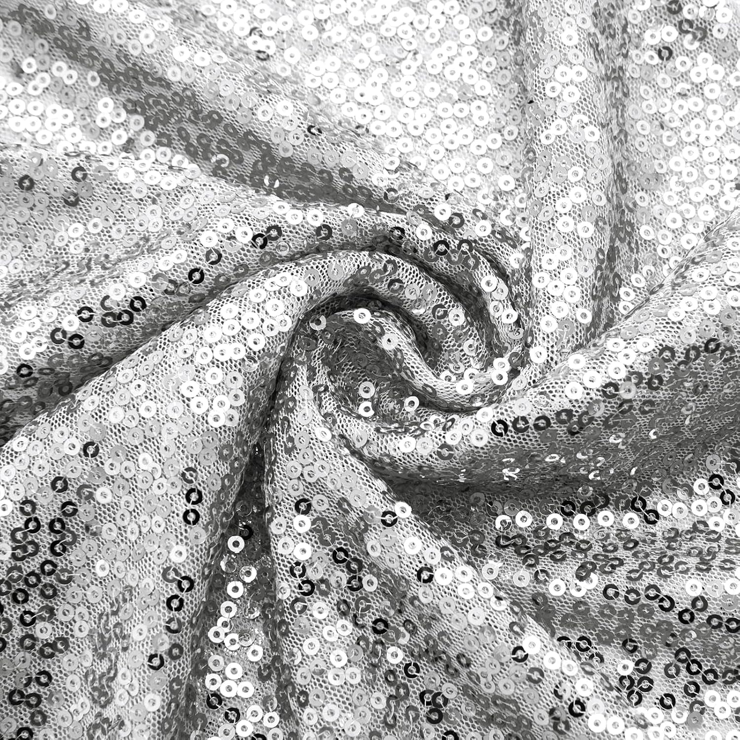 12 Pack Silver Sequin Table Runner 12" X 72", Glitter Sparkle Sequin Runners for Birthday Party Wedding Banquet & Baby Shower, Party Table Decorations Supplies