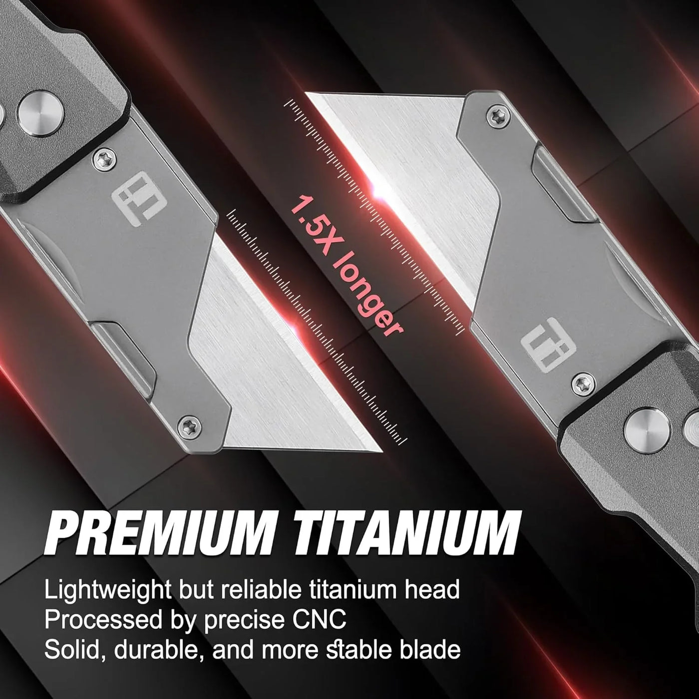 Advanced Titanium Utility Knife, CNC Unibody, Lightweight All Metal Folding Box Cutter, Quick Change Blade Razor Knife,Ideal Gifts for Men Women, with 10 Extra Blades