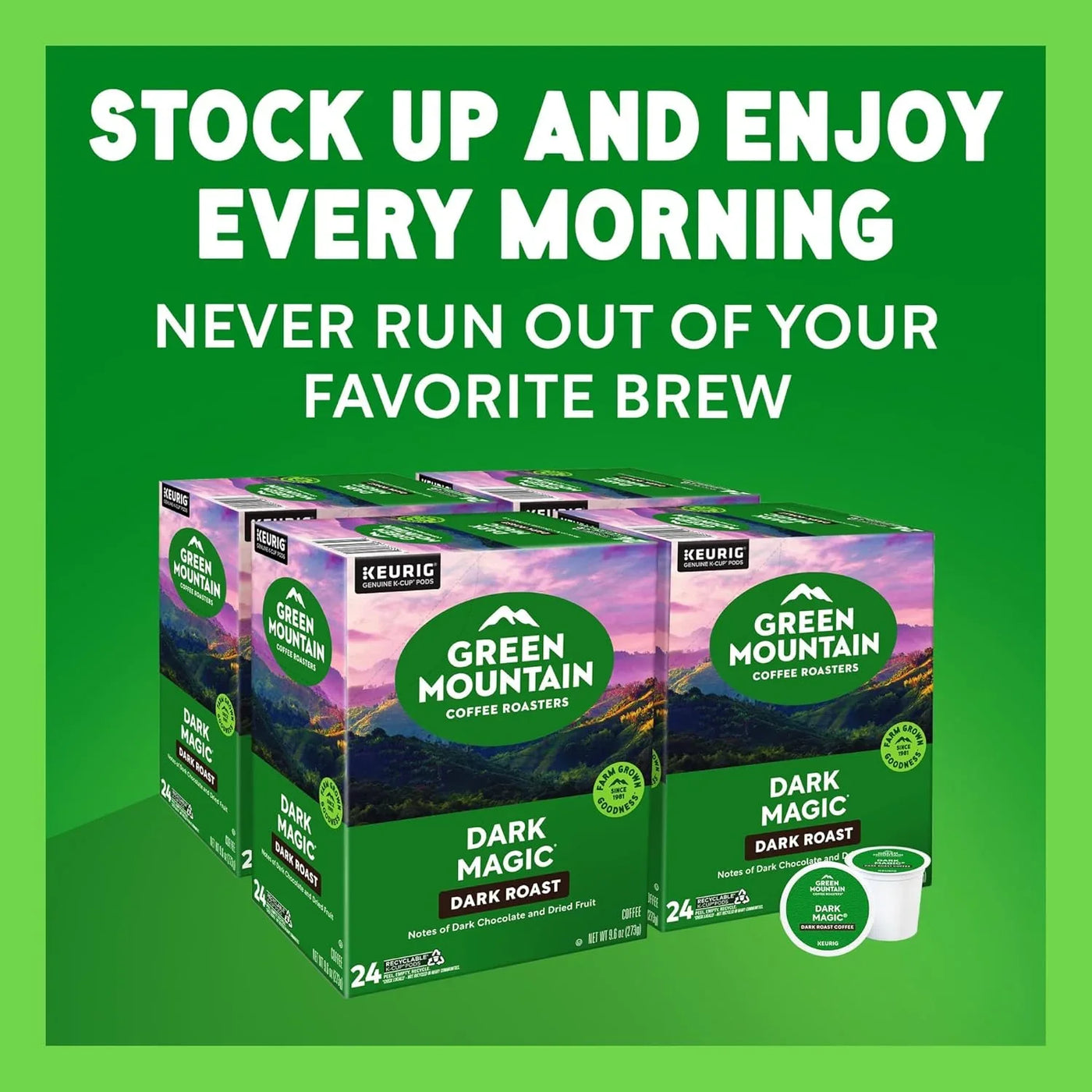 Dark Magic Coffee, Keurig Single-Serve K-Cup Pods, Dark Roast, 96 Count
