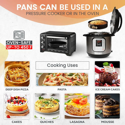 Non-Stick 9 Inch Springform Pan - Spring Form Pan for Cheesecake with Removable Bottom, Bonus Icing Spatula with 10 Pcs Parchment Paper & Recipe E-Book - Ideal for Baking Cakes, Pizzas, & More!