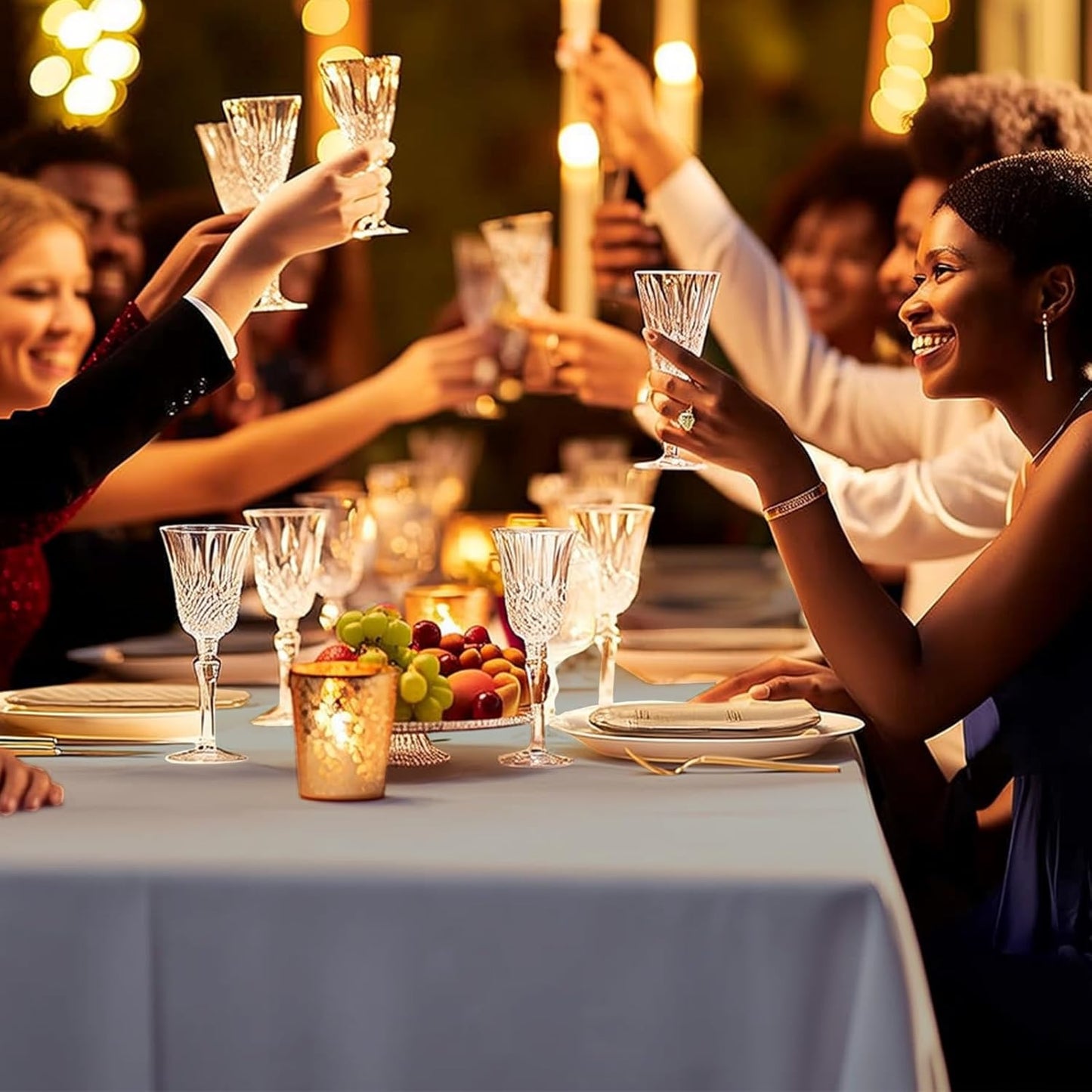 10 Pack Premium Disposable Plastic Tablecloth 54" X 108" Rectangle Table Cover for Birthdays Weddings Christmas Anniversary Buffet Table (Silver Grey)