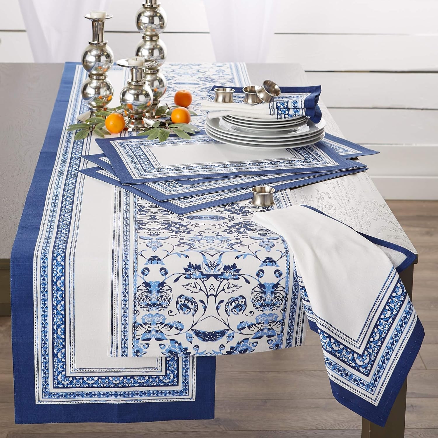 Table Top Décor Collection Spring & Summer Table Runner, 14X72, Porto Stripe Print