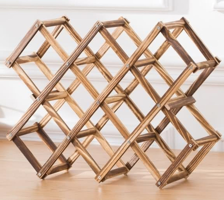 Freestanding Stackable Wine Rack Organizer for Countertop and Cabinets with Foldable Design and Scratch-Resistant Protector