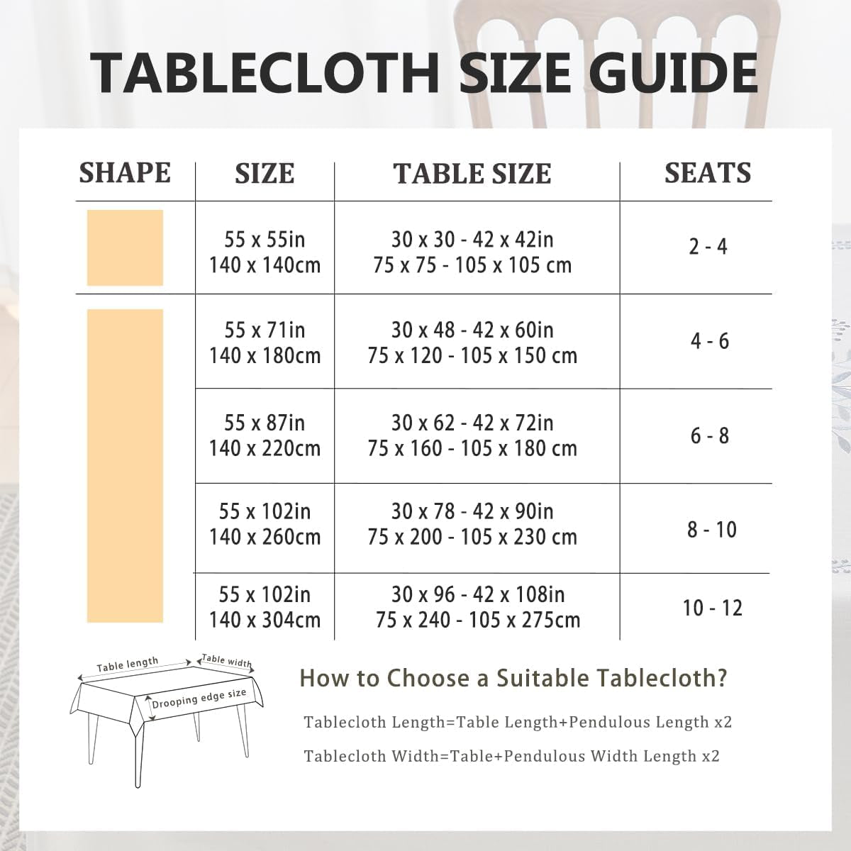Linen Style Embroidered Tablecloth, Waterproof and Wrinkle-Resistant Table Cloth Rectangle Tables, Farmhouse Floral Rectangle Table Cover for Dining Room and Outdoor Parties(Blue, 55"X71")