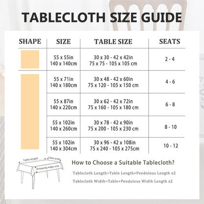 Linen Style Embroidered Tablecloth, Waterproof and Wrinkle-Resistant Table Cloth Rectangle Tables, Farmhouse Floral Rectangle Table Cover for Dining Room and Outdoor Parties(Blue, 55"X71")