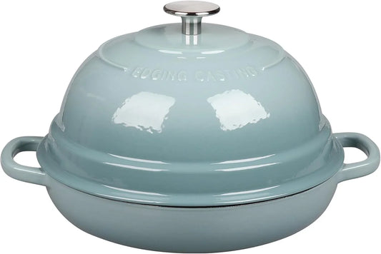 Enameled Cast Iron Dutch Oven Pot with Lid, round Bread Oven for Homemade Sourdough Bread Baking, 6 Quart, Seasalt