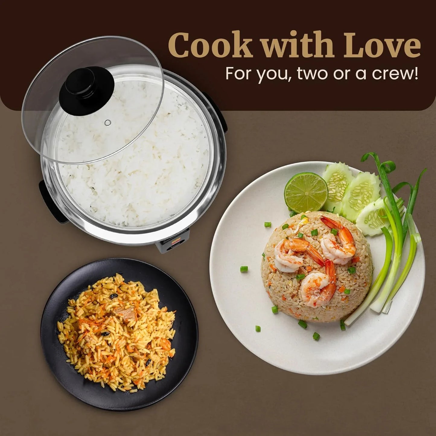 ERC006SS 6-Cup Electric Rice Cooker with Stainless Steel Inner Pot, Makes Soups, Stews, Porridges, Grains and Cereals, 6 Cup (3 Cups Uncooked), Black