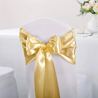 5-Pack Satin Table Runner Light Gold 12 X 108 Inches Long, Table Runners for Wedding, Birthday Parties, Banquets Decorations（5 Pack, 12X108 Inch, Light Gold）