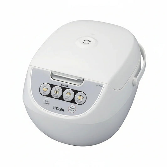 JBV-A10U 5.5-Cup (Uncooked) Micom Rice Cooker and Warmer with Tacook Food Steamer Cooking Tray Technology, White
