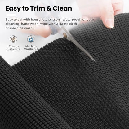 BAGAIL Drawer and Shelf Liner, 12 in X 10 Ft Non-Adhesive Shelf Liners for Kitchen Cabinets, Thick Strong Grip Liners for Desk, Shelves, Bathroom Drawers, Cabinet Protection - Black