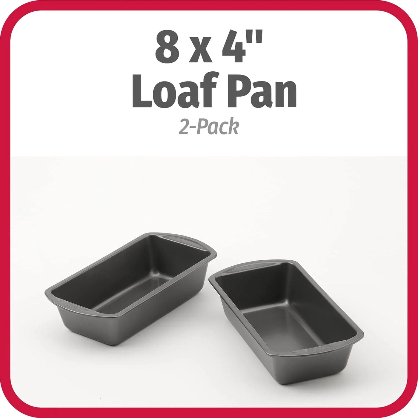 Nonstick Loaf Pan 8 X 4-Inch Heavy-Duty Steel Bakeware with Easy-Clean Non-Stick Coating, Oven & Dishwasher Safe Pan for Meatloaf Breads Lasagnas Casseroles & More, Set of 2, Gray