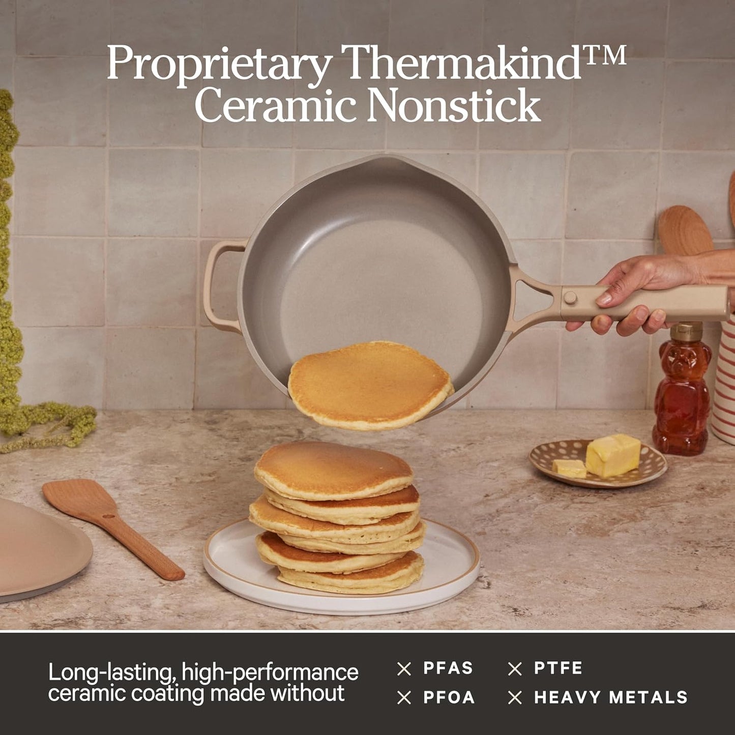 Always Pan 2.0 | 10.5" Ceramic Pan with Modular Lid, Steamer Basket & Spatula | Patented 10-In-1 Nonstick, Non-Toxic Cookware Made without PFAS | Induction & Oven-Safe up to 450°F | Steam