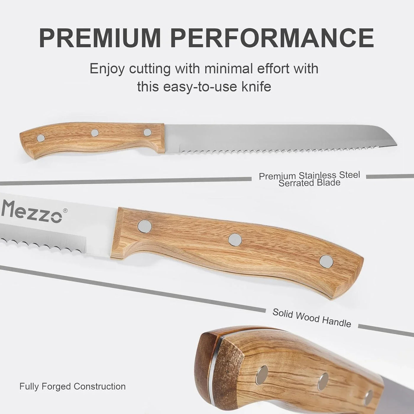 Serrated Bread Knife for Homemade Bread, High Carbon Steel Sourdough Knife Cutter for Slicing Bread, Bagels & Cake, Razor Sharp Premium 8-Inch Bread Cutting Knives with Gift Box