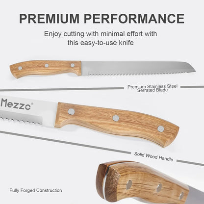 Serrated Bread Knife for Homemade Bread, High Carbon Steel Sourdough Knife Cutter for Slicing Bread, Bagels & Cake, Razor Sharp Premium 8-Inch Bread Cutting Knives with Gift Box