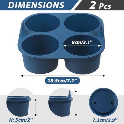 2PCS Jumbo Silicone Air Fryer Muffin Pan for Baking, 4-Cavity Egg Bites Silicone Mold, Nonstick BPA Free Muffin Tins Baking Cups