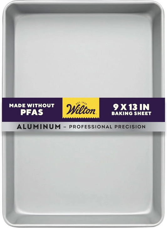 Aluminum 9X13 Inch Rectangular Sheet Pan, Made with Natural Anodized Aluminum, Made without PFAS, Bakeware Optimal for Even Heating