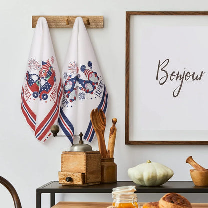 4 Pcs 4Th of July Patriotic Kitchen Towels American Flag Stars Dish Towels Independence Day Hand Towel Red White Blue 250Th Anniversary for Kitchen Housewarming Gifts Memorial Day Home, 15.7" X 23.6"