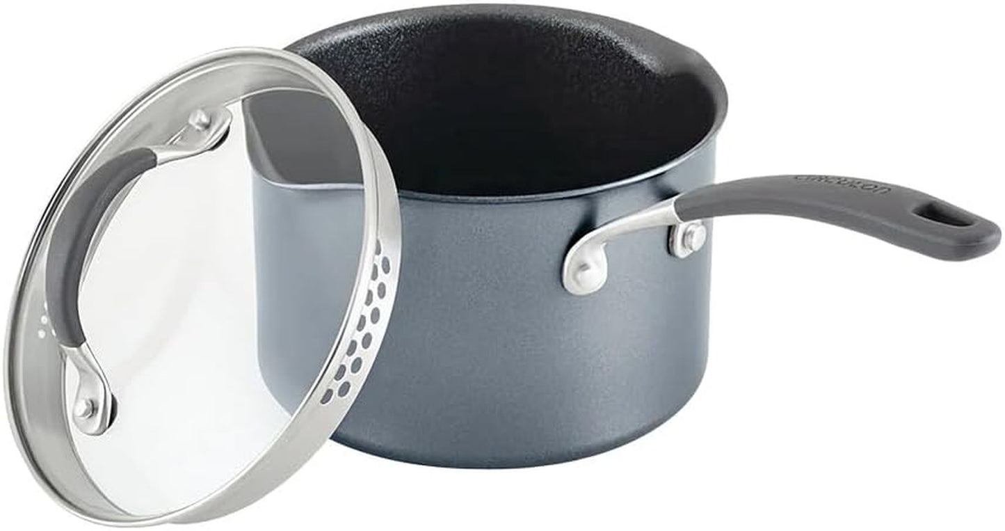 A1 Series with Scratchdefense Nonstick Induction Pots and Pans Cookware Set, Induction Cookware, Kitchen Essentials, 9-Piece, Graphite