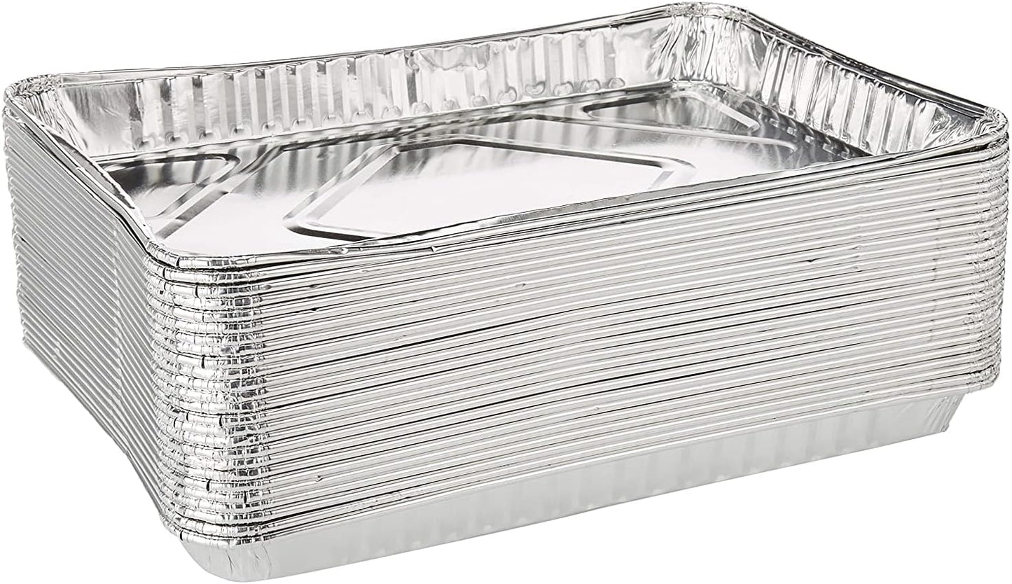 Pack of 12-1/4-Size (Quarter) Sheet Cake Aluminum Foil Pan– Extra Sturdy and Durable – Great for Bake Sales, Events and Transporting Food - 12-3/4" X8-3/4 X 1-1/4"