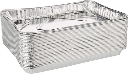 Pack of 12-1/4-Size (Quarter) Sheet Cake Aluminum Foil Pan– Extra Sturdy and Durable – Great for Bake Sales, Events and Transporting Food - 12-3/4" X8-3/4 X 1-1/4"