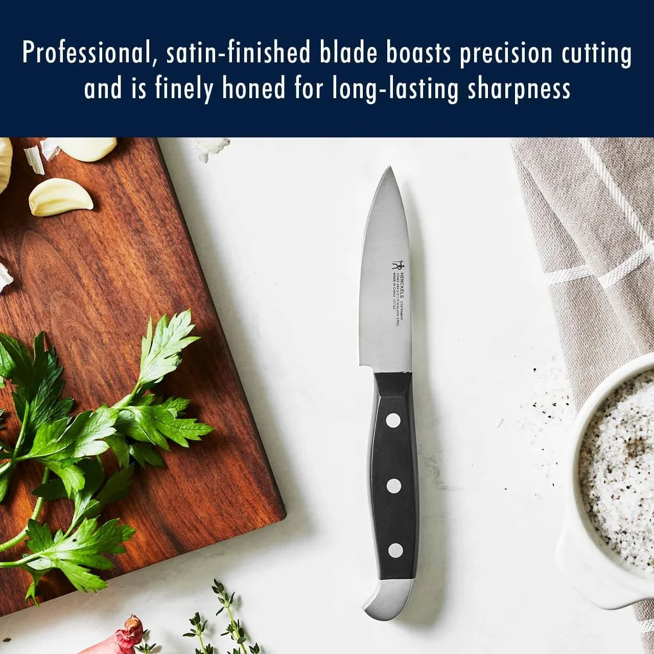 Statement Premium Quality 15-Piece Set with Block, Natural, Razor-Sharp, German Engineered Informed by 100+ Years of Mastery, Lightweight and Strong, Dishwasher Safe